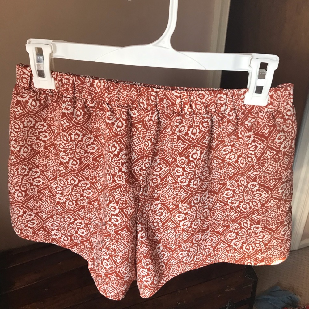 Orange patterned shorts